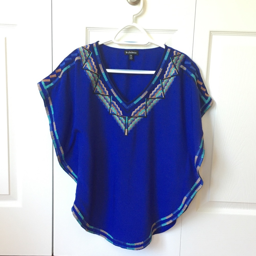 Royal blue flowy top